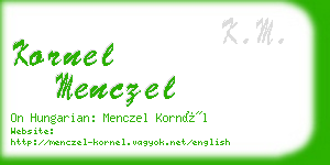 kornel menczel business card